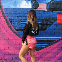 Load image into Gallery viewer, Cute pink may Thai shorts for women. Boxing inspired outfit
